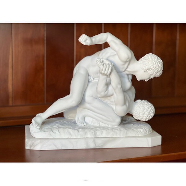 Wrestlers Marble Statue Lysippos Replica Ufffizi Gallery Sculpture